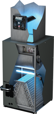 Cutaway view of a furnace with UV light air purification system