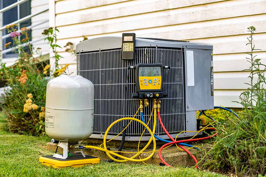 Refrigerant check during AC repair